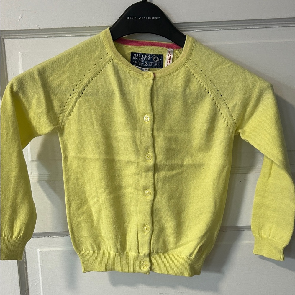 Joules Lemon Yellow Knit Cardigan